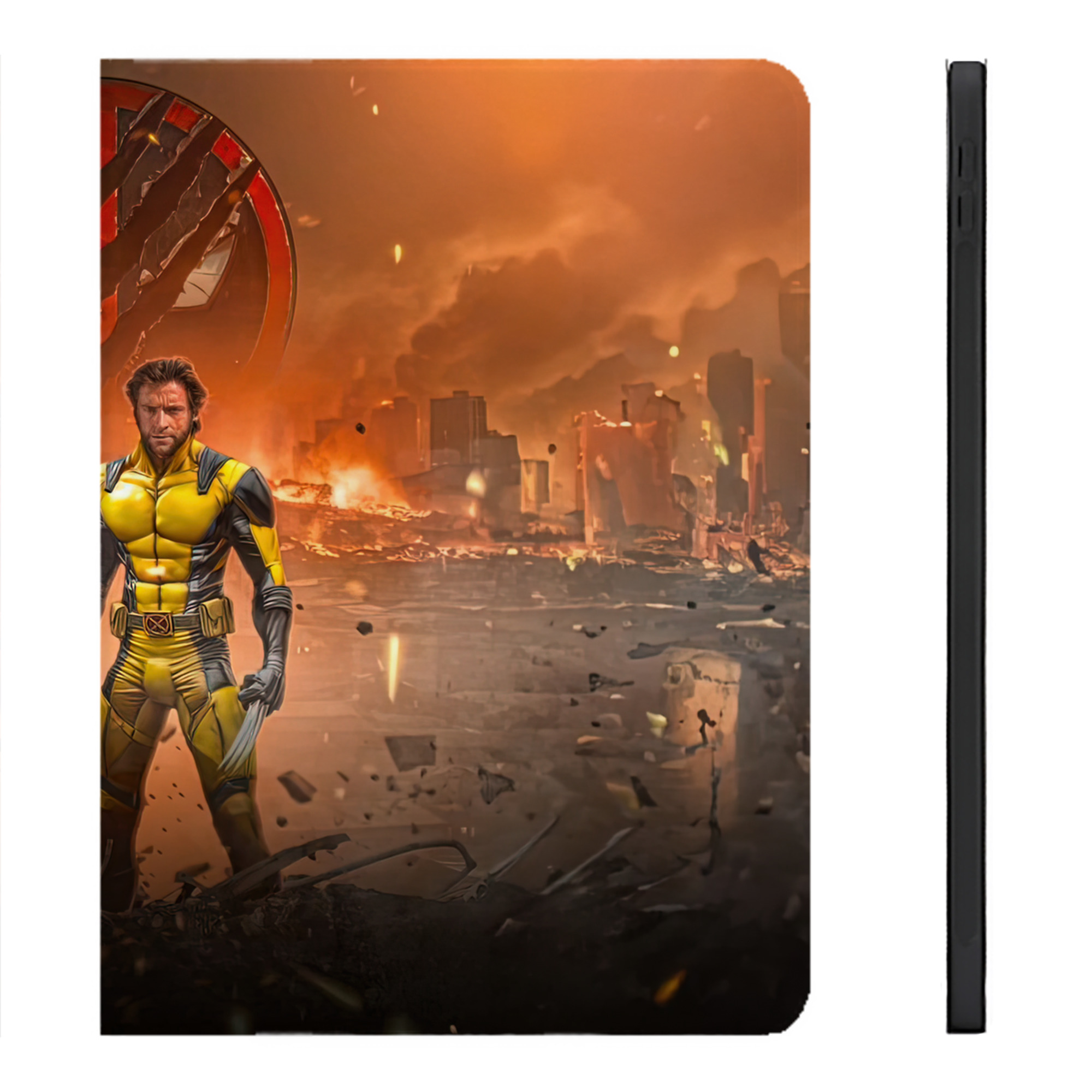 （画像用） Deadpool デッドプール IPadケース ペンホルダー付き ブックスタイルデザイン